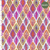 Digitally Printed Fabric with Watercolour Effect Pattern and Diamond Pattern